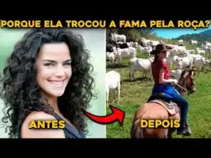 Atriz brasileira vivendo de forma simples no campo após deixar a fama